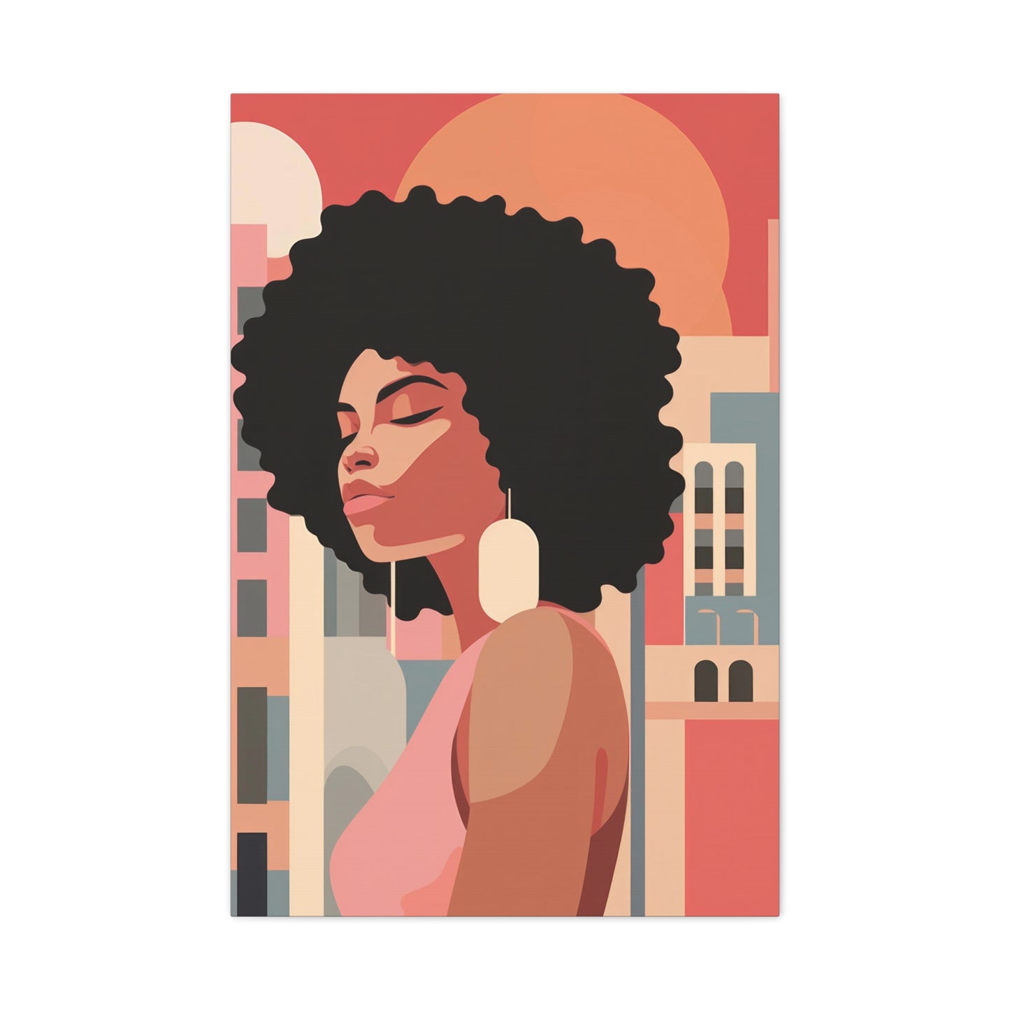 Afro African Woman Modern Pop Wall Art printed on Canvas Perfect for the Living Room, Home and Office | Afro Art.