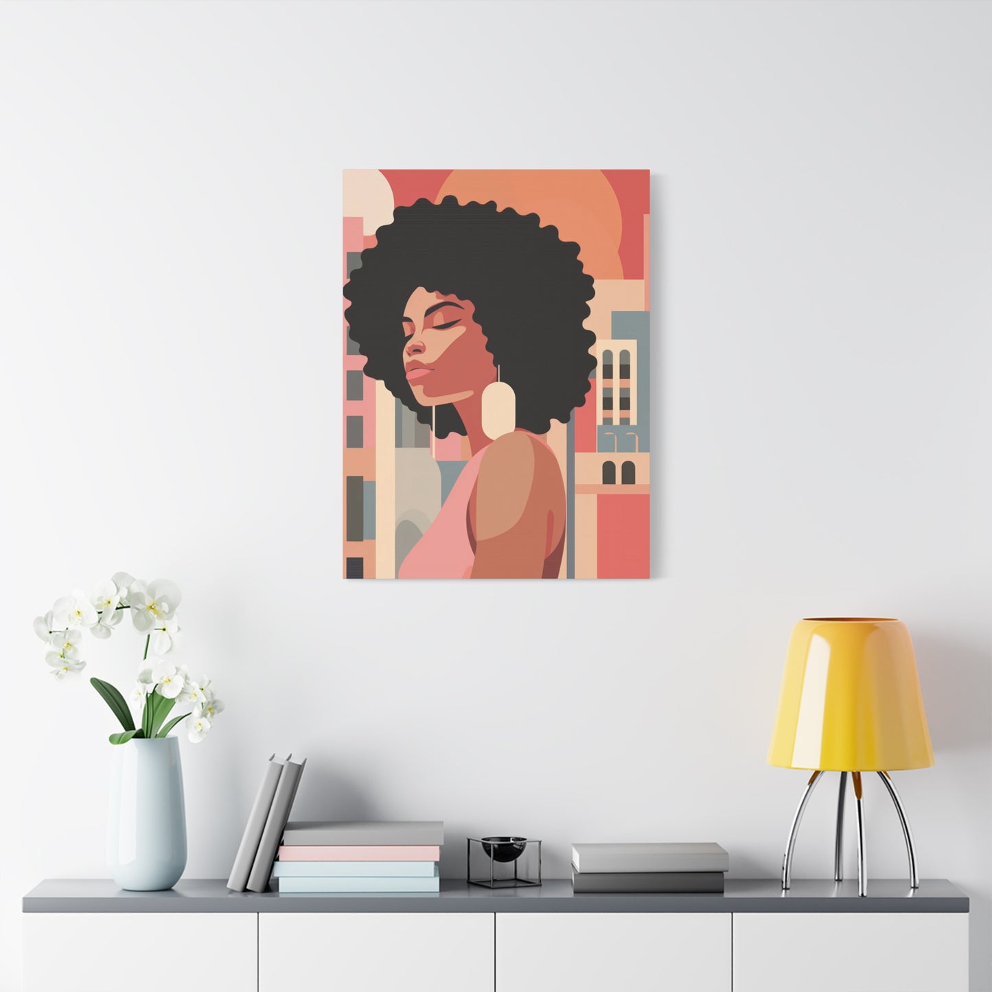 Afro African Woman Modern Pop Wall Art printed on Canvas Perfect for the Living Room, Home and Office | Afro Art.