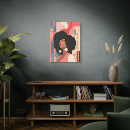 Afro Black Woman Modern Pop Wall Art printed on Canvas Perfect for the Living Room, Home and Office | Afro Art.