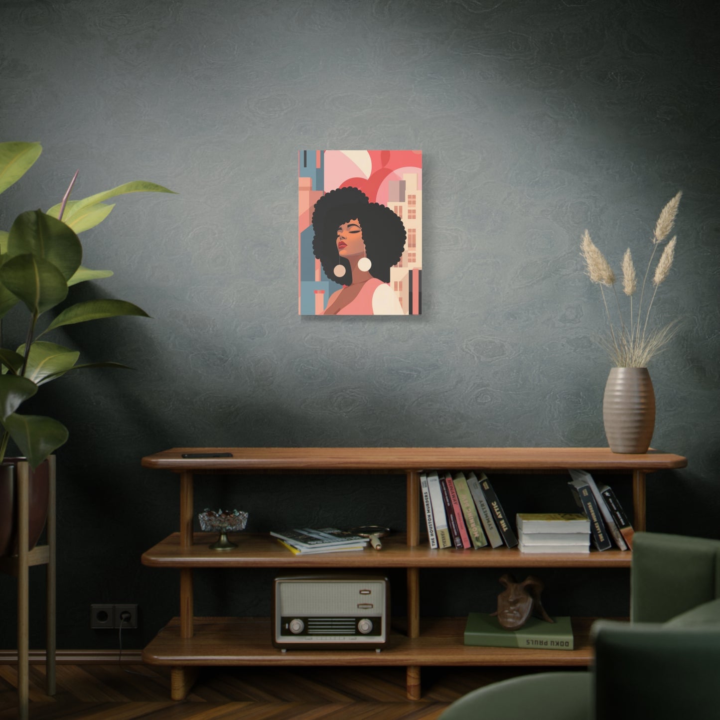 Afro Black Woman Modern Pop Wall Art printed on Canvas Perfect for the Living Room, Home and Office | Afro Art.