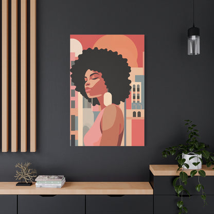 Afro African Woman Modern Pop Wall Art printed on Canvas Perfect for the Living Room, Home and Office | Afro Art.