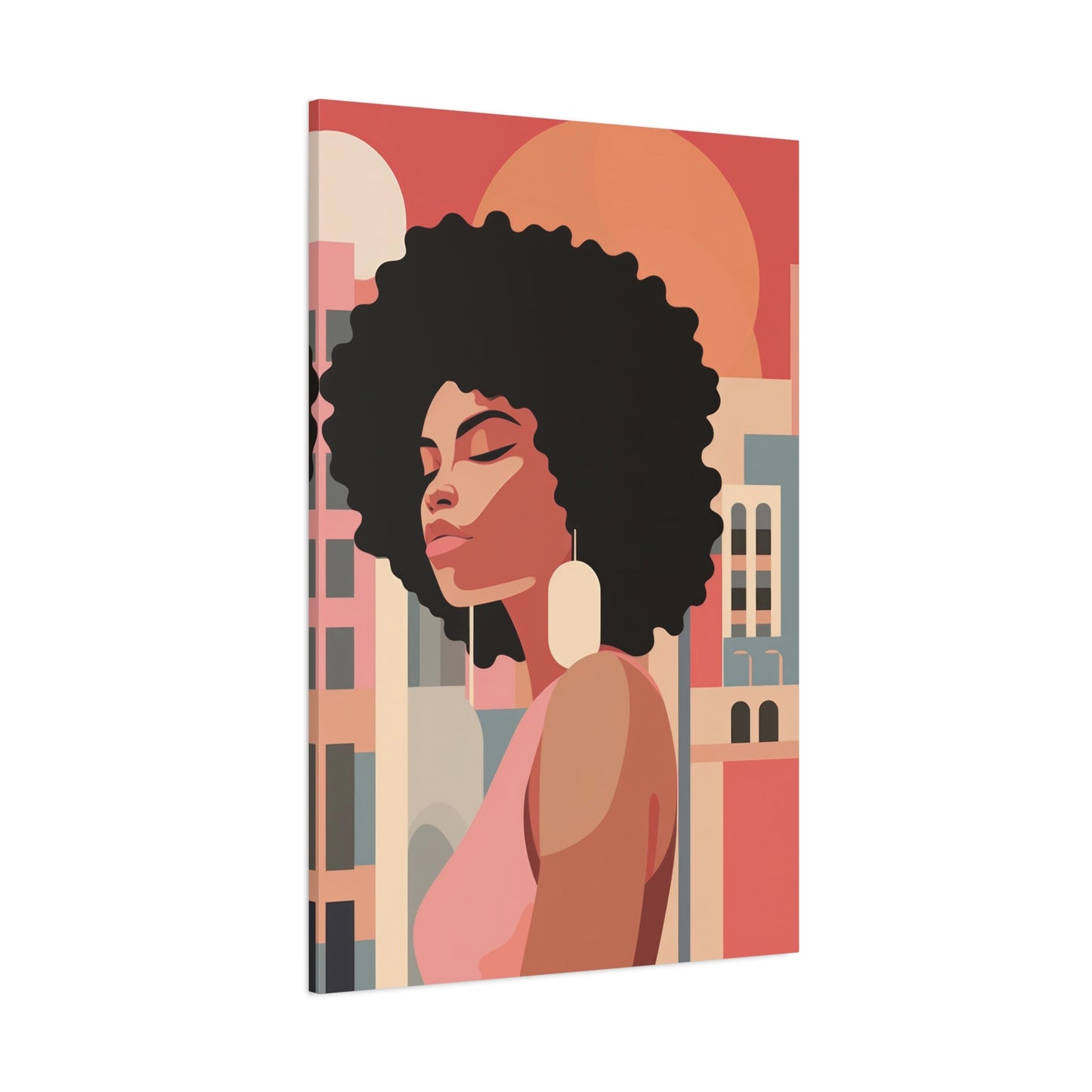 Afro African Woman Modern Pop Wall Art printed on Canvas Perfect for the Living Room, Home and Office | Afro Art.