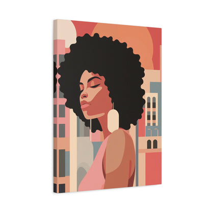 Afro African Woman Modern Pop Wall Art printed on Canvas Perfect for the Living Room, Home and Office | Afro Art.