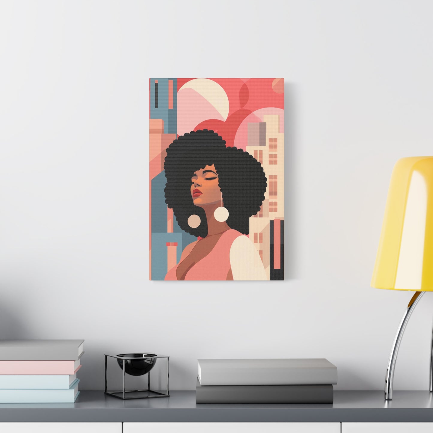 Afro Black Woman Modern Pop Wall Art printed on Canvas Perfect for the Living Room, Home and Office | Afro Art.