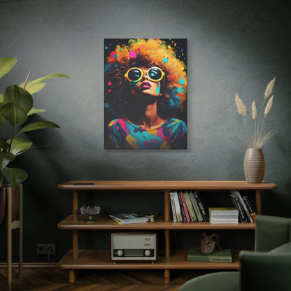 Afro Queen Colorful African Woman Modern Canvas Wall Art Perfect gift for Home & Office