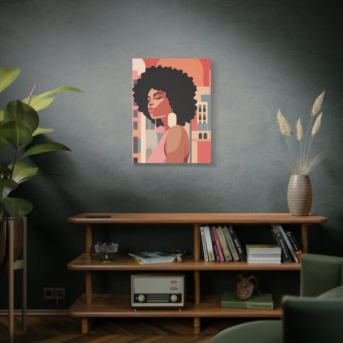 Afro African Woman Modern Pop Wall Art printed on Canvas Perfect for the Living Room, Home and Office | Afro Art.