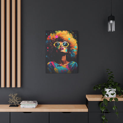 Afro Queen Colorful African Woman Modern Canvas Wall Art Perfect gift for Home & Office