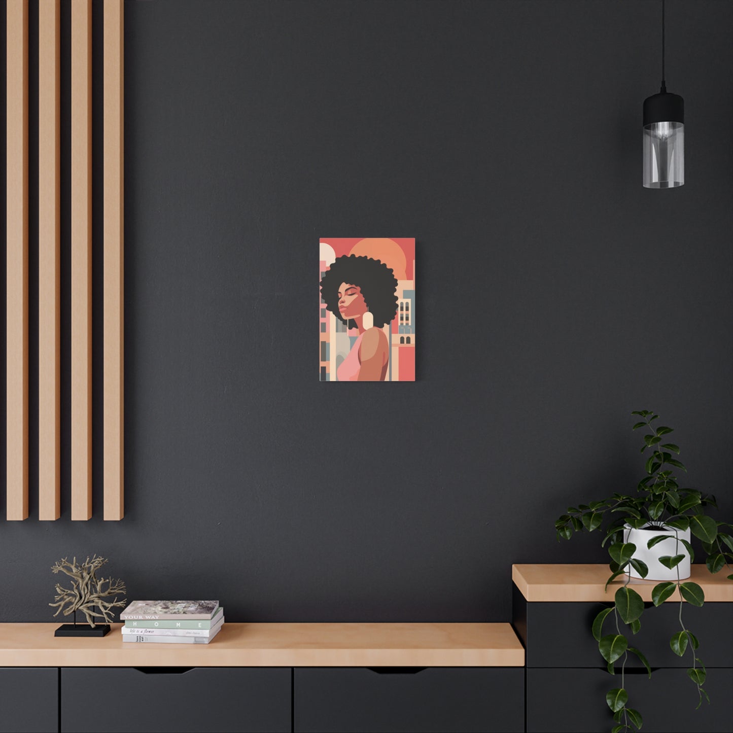 Afro African Woman Modern Pop Wall Art printed on Canvas Perfect for the Living Room, Home and Office | Afro Art.