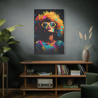 Afro Queen Colorful African Woman Modern Canvas Wall Art Perfect gift for Home & Office