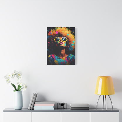 Afro Queen Colorful African Woman Modern Canvas Wall Art Perfect gift for Home & Office