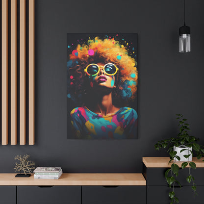 Afro Queen Colorful African Woman Modern Canvas Wall Art Perfect gift for Home & Office