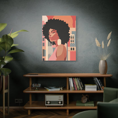 Afro African Woman Modern Pop Wall Art printed on Canvas Perfect for the Living Room, Home and Office | Afro Art.