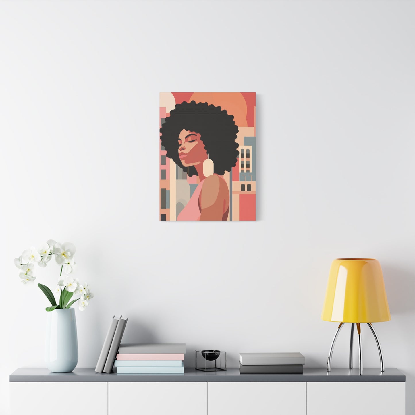 Afro African Woman Modern Pop Wall Art printed on Canvas Perfect for the Living Room, Home and Office | Afro Art.