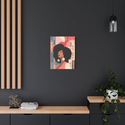 Afro Black Woman Modern Pop Wall Art printed on Canvas Perfect for the Living Room, Home and Office | Afro Art.