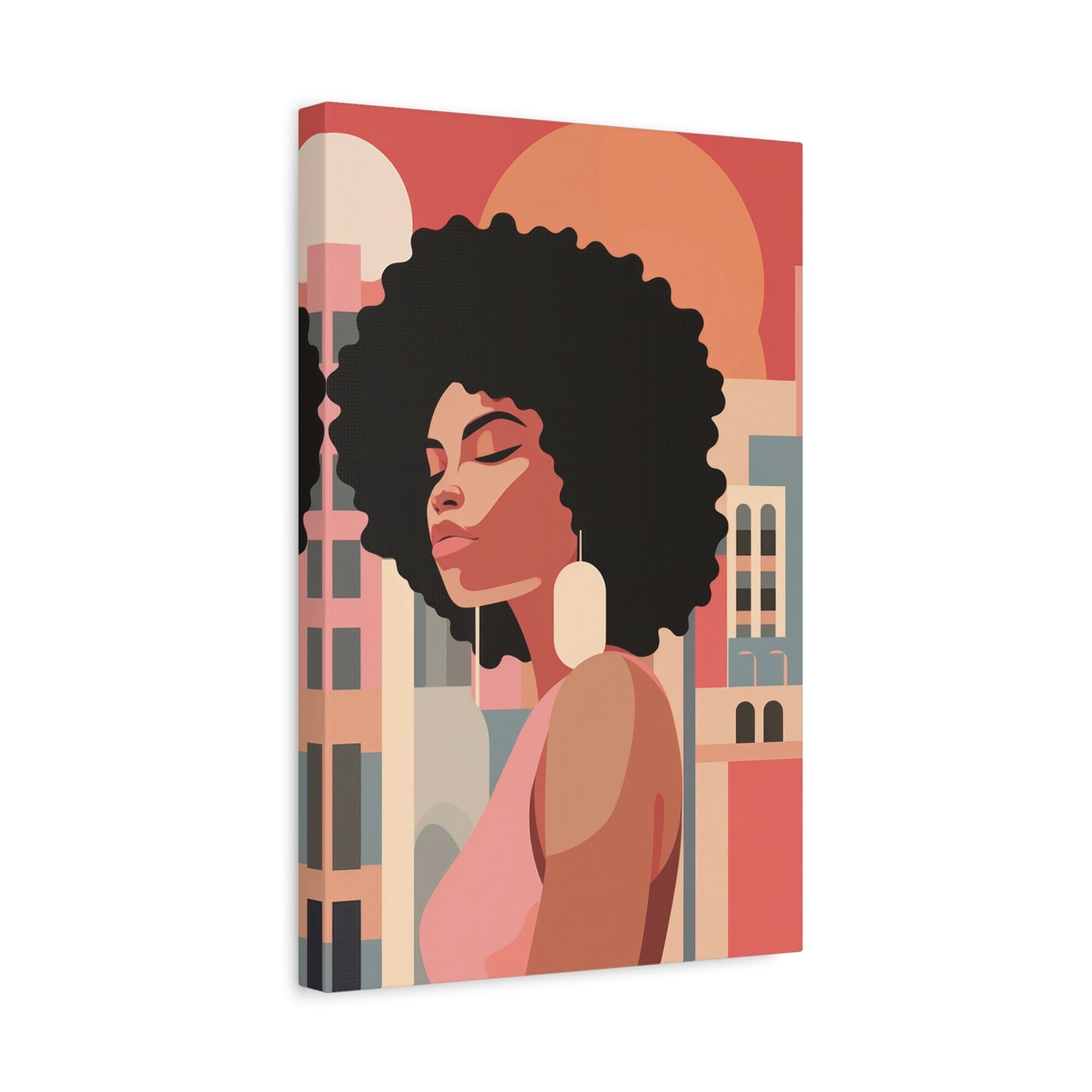 Afro African Woman Modern Pop Wall Art printed on Canvas Perfect for the Living Room, Home and Office | Afro Art.