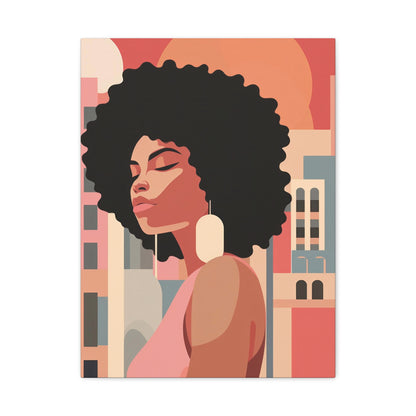 Afro African Woman Modern Pop Wall Art printed on Canvas Perfect for the Living Room, Home and Office | Afro Art.