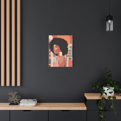 Afro African Woman Modern Pop Wall Art printed on Canvas Perfect for the Living Room, Home and Office | Afro Art.