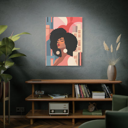 Afro Black Woman Modern Pop Wall Art printed on Canvas Perfect for the Living Room, Home and Office | Afro Art.