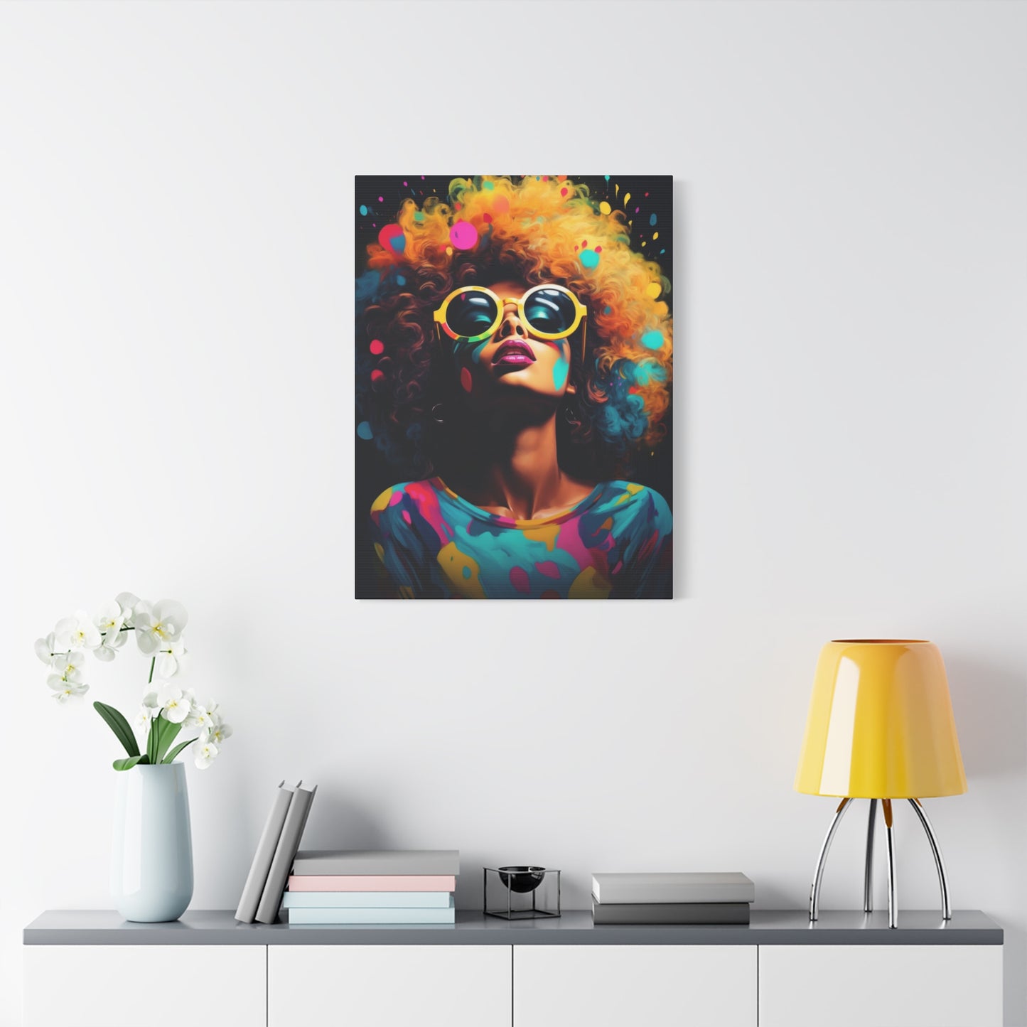 Afro Queen Colorful African Woman Modern Canvas Wall Art Perfect gift for Home & Office