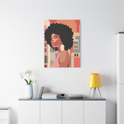 Afro African Woman Modern Pop Wall Art printed on Canvas Perfect for the Living Room, Home and Office | Afro Art.