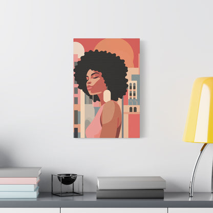 Afro African Woman Modern Pop Wall Art printed on Canvas Perfect for the Living Room, Home and Office | Afro Art.