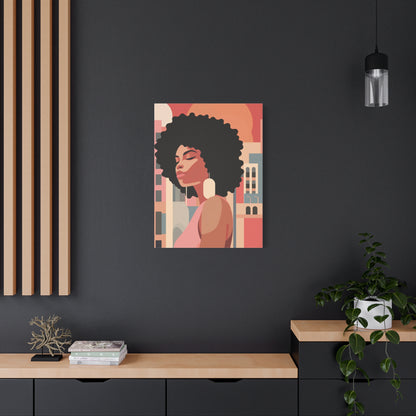 Afro African Woman Modern Pop Wall Art printed on Canvas Perfect for the Living Room, Home and Office | Afro Art.