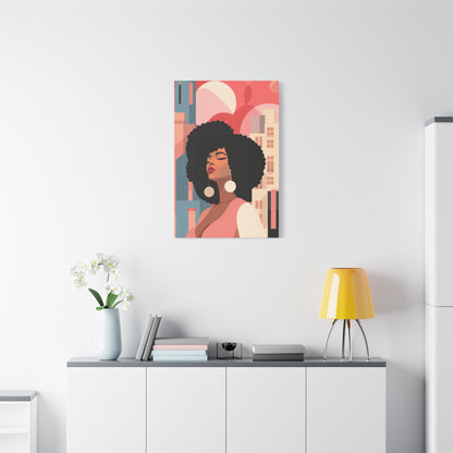 Afro Black Woman Modern Pop Wall Art printed on Canvas Perfect for the Living Room, Home and Office | Afro Art.