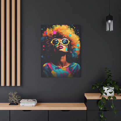 Afro Queen Colorful African Woman Modern Canvas Wall Art Perfect gift for Home & Office