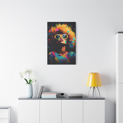 Afro Queen Colorful African Woman Modern Canvas Wall Art Perfect gift for Home & Office