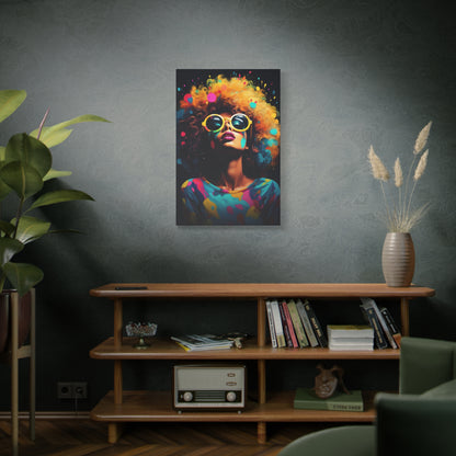 Afro Queen Colorful African Woman Modern Canvas Wall Art Perfect gift for Home & Office