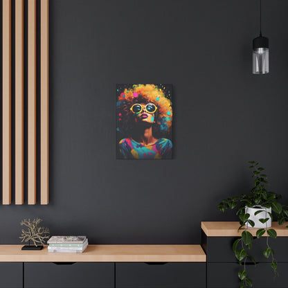 Afro Queen Colorful African Woman Modern Canvas Wall Art Perfect gift for Home & Office