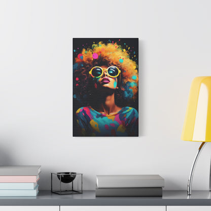 Afro Queen Colorful African Woman Modern Canvas Wall Art Perfect gift for Home & Office