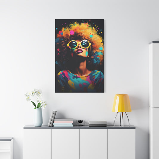 Afro Queen Colorful African Woman Modern Canvas Wall Art Perfect gift for Home & Office